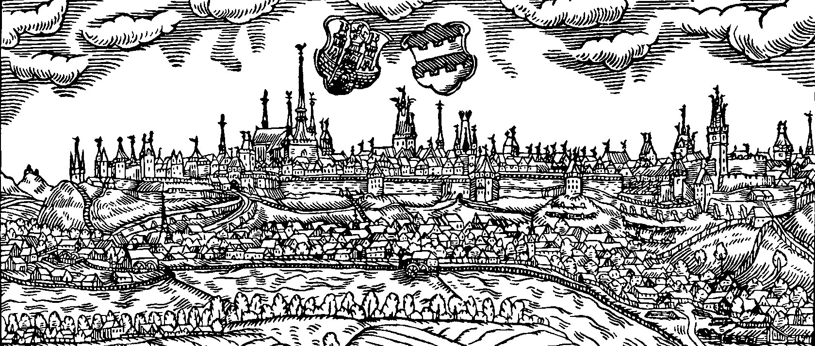 Žatec 1601, dřevoryt Jana Willenberga