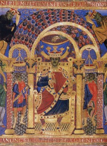 Císař Jindřich II. (1002-1013) v sakramentáři v Bavorské státní knihovně v Mnichově